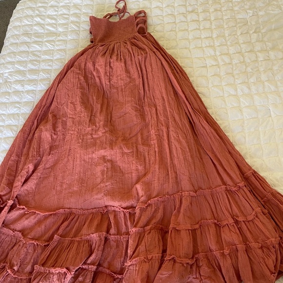 Lulus sunshine rose swish dot tiered cotton maxi dress - Picture 12 of 14